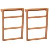 Towel Racks 2 pcs Solid Teak Wood