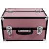 SM-2083 Aluminum Alloy Makeup Train Case Jewelry Box Organizer Pink--YS