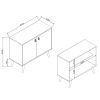 Manhattan Comfort Amber Accent Cabinet with Faux Leather Handles in Nature