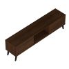 Manhattan Comfort Doyers 70.87 Mid-Century Modern TV Stand in Nut Brown
