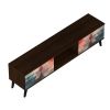 Manhattan Comfort Doyers 70.87 Mid-Century Modern TV Stand in Multi Color Red and Blue
