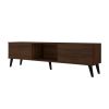 Manhattan Comfort Doyers 70.87 Mid-Century Modern TV Stand in Nut Brown