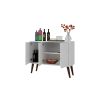 Manhattan Comfort Mid-Century- Modern Bromma 35.43" Sideboard 2.0 with 3 Shelves in White