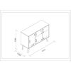 Manhattan Comfort Mid-Century- Modern Bromma 35.43" Sideboard 2.0 with 3 Shelves in White