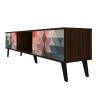 Manhattan Comfort Doyers 70.87 Mid-Century Modern TV Stand in Multi Color Red and Blue