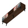 Manhattan Comfort Doyers 70.87 Mid-Century Modern TV Stand in Multi Color Red and Blue