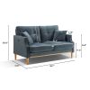 Loveseats 2 Seater Sofa For Primary Living Space , Bed Room, Office, waterproof fabric , USB Charge Port , 2 Pillows,Wood Legs