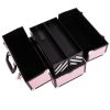 SM-2083 Aluminum Alloy Makeup Train Case Jewelry Box Organizer Pink--YS