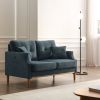 Loveseats 2 Seater Sofa For Primary Living Space , Bed Room, Office, waterproof fabric , USB Charge Port , 2 Pillows,Wood Legs