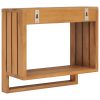 Wall-mounted Towel Rack 13.8"x7.9"x13.8" Solid Teak Wood