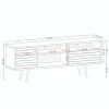 Manhattan Comfort Liberty 70.86" Mid-Century Modern TV Stand with 4 Shelving Spaces and 1 Drawer in White with Solid Wood Legs