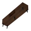 Manhattan Comfort Doyers 70.87 Mid-Century Modern TV Stand in Nut Brown