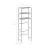 3-Tier Storage Rack over Toilet Silver 20.9"x11"x66.5"