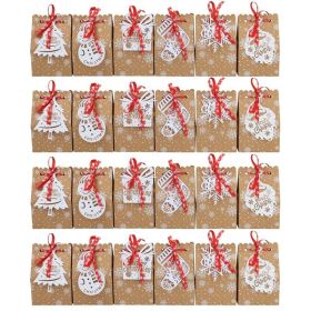 Christmas 6 Laser Card Biscuit Candy European Kraft Paper Snowflake Bag