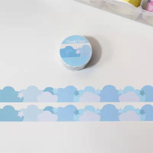 Journal Book Decorative Landscaping Stickers And Paper Adhesive Tape Japanese Decorative XINGX Cloud Scene Gradient Color Tape