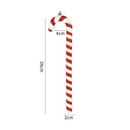 Red White And Green Painted Glitter Crutches Photography Shooting Props Christmas Decorations