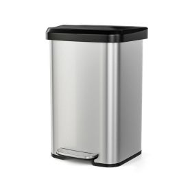 Indoor & Outdoor Household Trash Can with Soft Close Lid (Color: Silver)