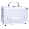 Aluminum Makeup Train Case Jewelry Box Cosmetic Organizer with Mirror 9"x6"x6" RT