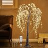 Glowing White Tree with Fairy Lights 4ft 150 LED Lights for Halloween Christmas Home Holiday Decoration