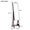 Fashion Simple Jewelry Storage Mirror Cabinet With LED Lights; For Living Room Or Bedroom