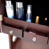 Fashion Simple Jewelry Storage Mirror Cabinet With LED Lights; For Living Room Or Bedroom