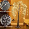 Glowing White Tree with Fairy Lights 4ft 150 LED Lights for Halloween Christmas Home Holiday Decoration
