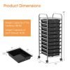 Rolling Storage Cart Organizer with 10 Compartments and 4 Universal Casters