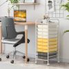 Rolling Storage Cart Organizer with 10 Compartments and 4 Universal Casters