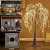 Glowing White Tree with Fairy Lights 4ft 150 LED Lights for Halloween Christmas Home Holiday Decoration