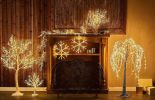 Glowing White Tree with Fairy Lights 4ft 150 LED Lights for Halloween Christmas Home Holiday Decoration