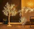 Glowing White Tree with Fairy Lights 4ft 150 LED Lights for Halloween Christmas Home Holiday Decoration