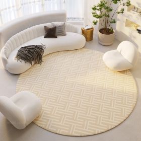 Silent Wind Absorbent Round Carpet Cream Wind Hanging Basket Dressing Table Bedroom Bedside Household Crystal (Option: Stripes 01-140x140CM)