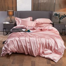 Ice Four-piece Set Cool Bare Sleeping Real Silk Quilt Cover Sheets (Option: Elegant Jade-7 Style)