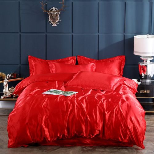 Ice Four-piece Set Cool Bare Sleeping Real Silk Quilt Cover Sheets